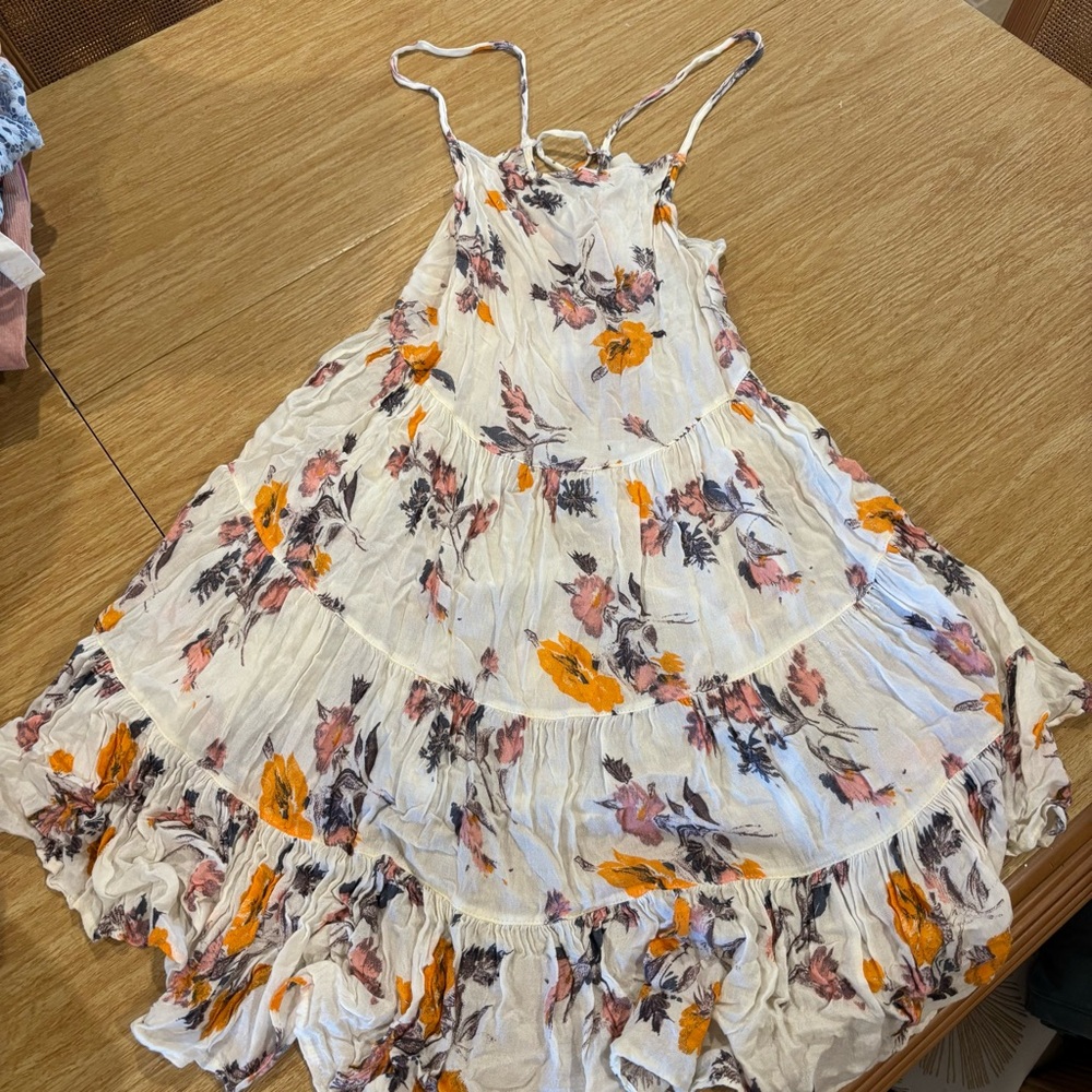 Free People Intimately Floral Slip Dress in Ivory, Pink, yellow/orange